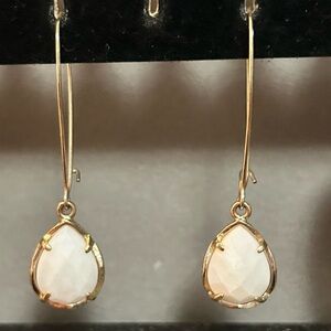 Kendra Scott Gold and White Teardrop Earrings